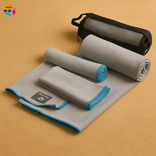 Pack de 3 Serviettes Microfibre – Légères, Séchage Rapide & Avec Sac de Transport